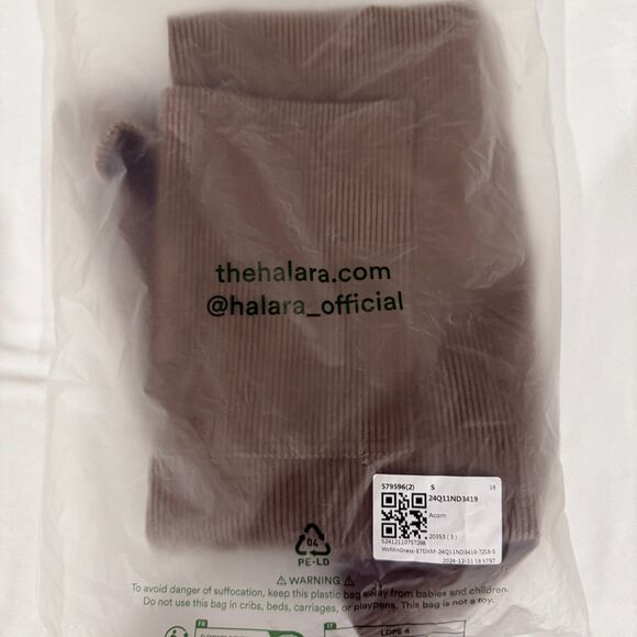 HALARA NWT Pocket Corduroy Mini Casual Jumper Dress Acorn Brown Size Small - Picture 7 of 7